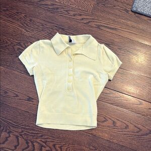 Reformation Yellow Collared Top